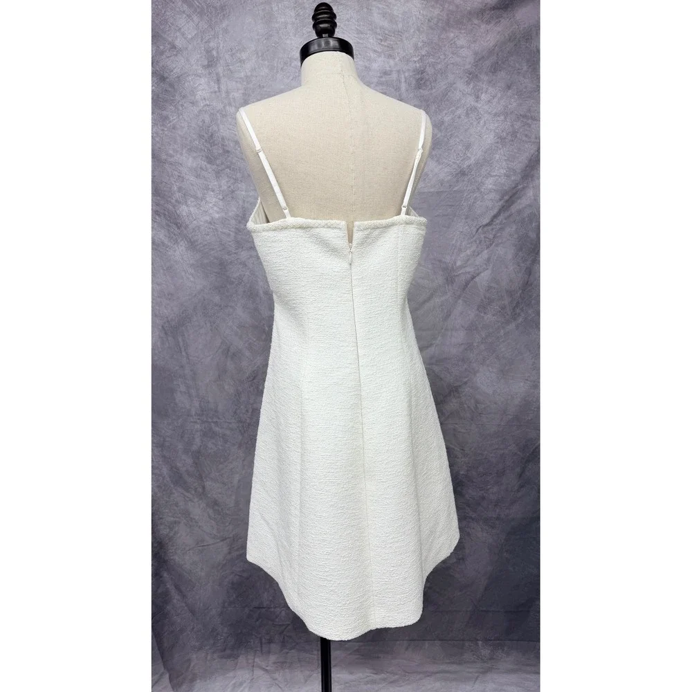 Abercrombie & Fitch Pearl Trim Tweed Mini Dress Bridal Womens Large Tall White